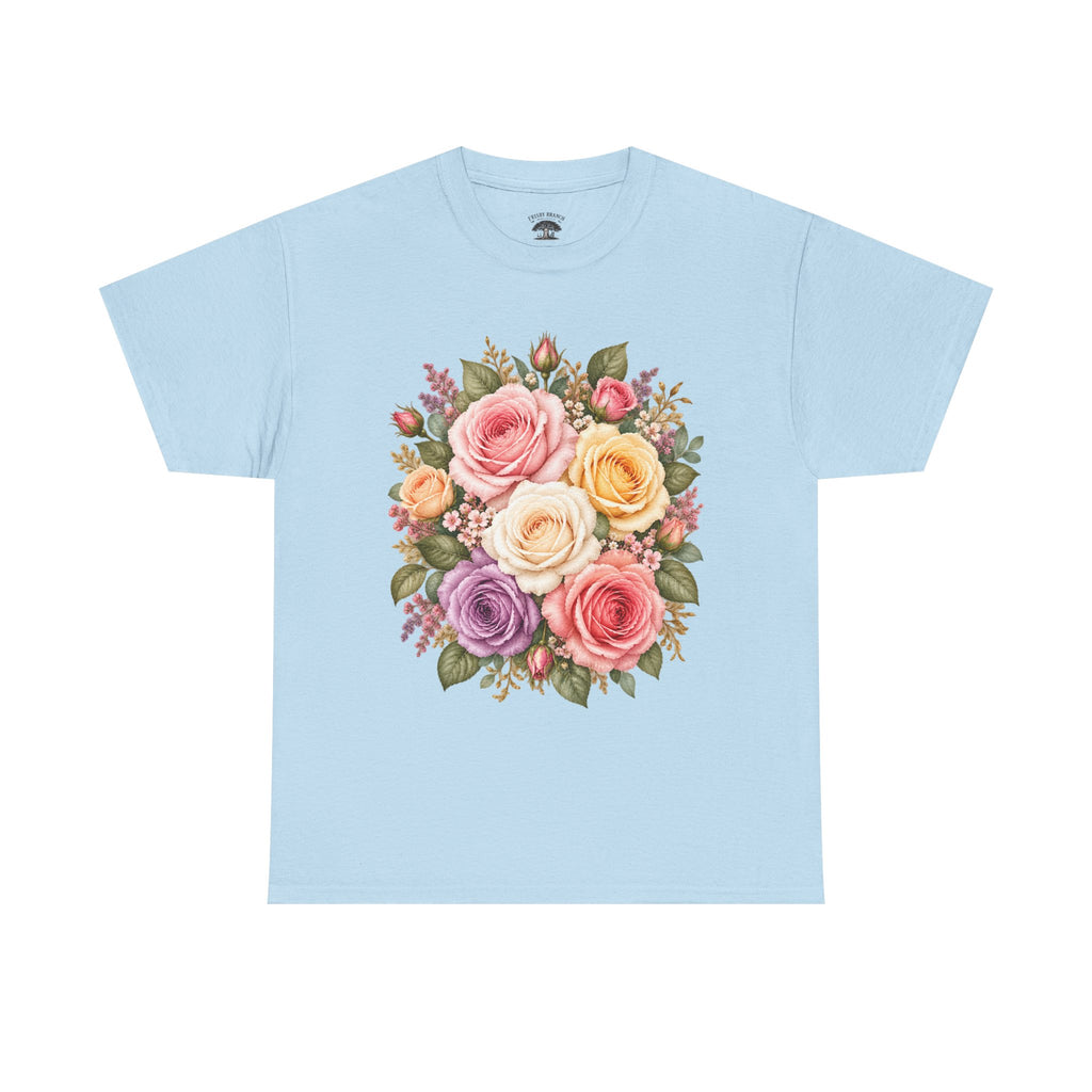 Floral Rose Bouquet T‑Shirt — Vintage Pastel Garden Tee