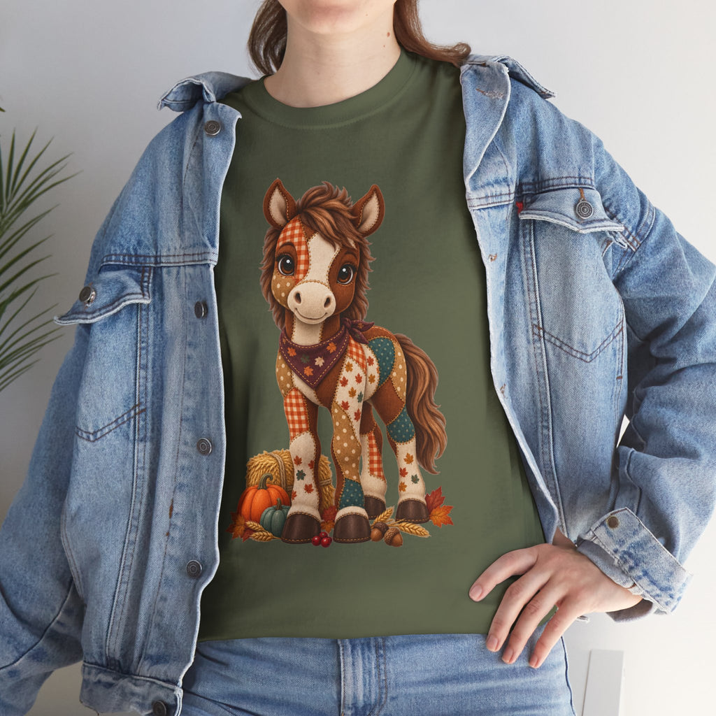 Patchwork Fall Horse T-Shirt