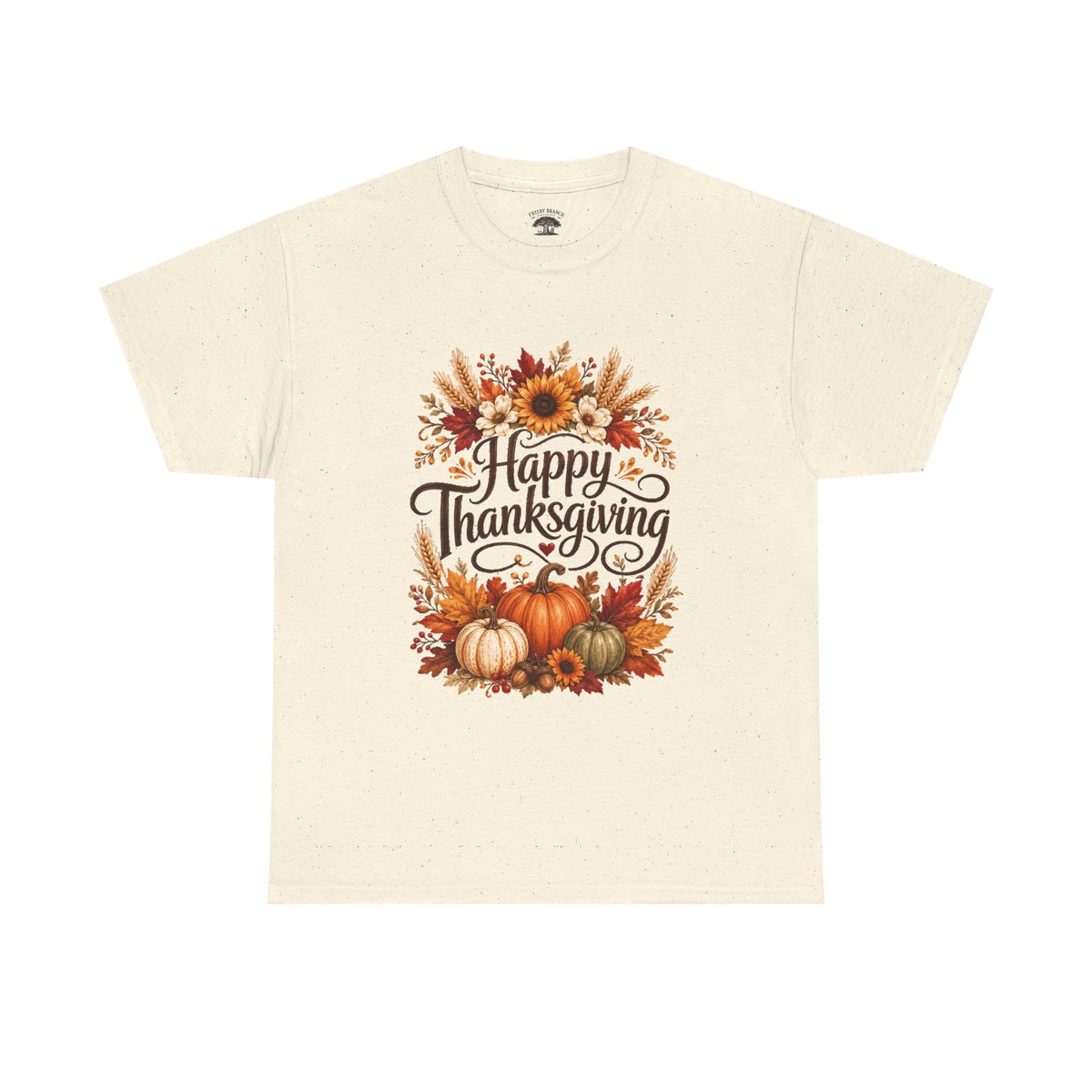 Happy Thanksgiving Tee — Pumpkin & Sunflower Fall Holiday Shirt