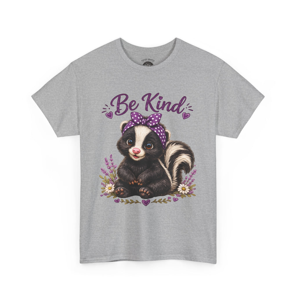 Be Kind Skunk T-Shirt — Cute Floral Graphic Tee