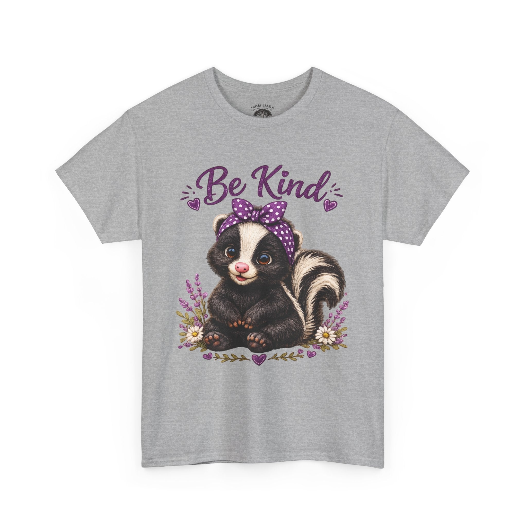 Be Kind Skunk T-Shirt — Cute Floral Graphic Tee
