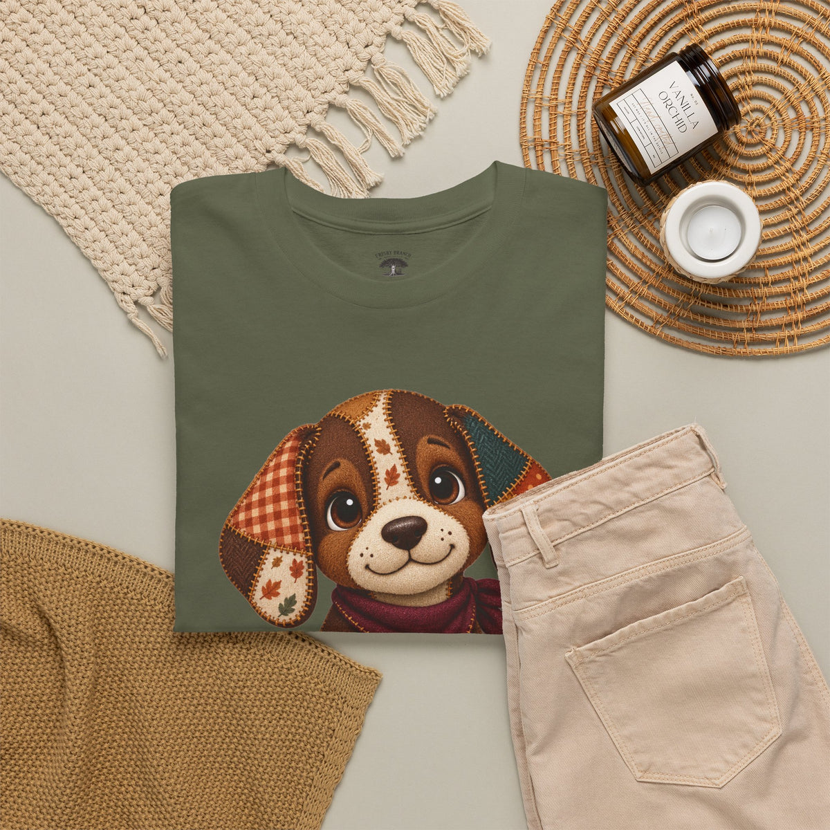 Patchwork Fall Puppy T-Shirt