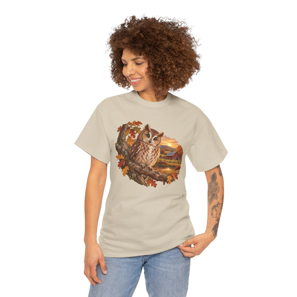 Owl Autumn Tee — Vintage Fall Owl Graphic T-Shirt