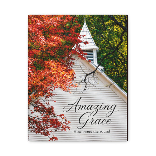 Amazing Grace Canvas Wall Art — Autumn Church Print, 'How Sweet the Sound'