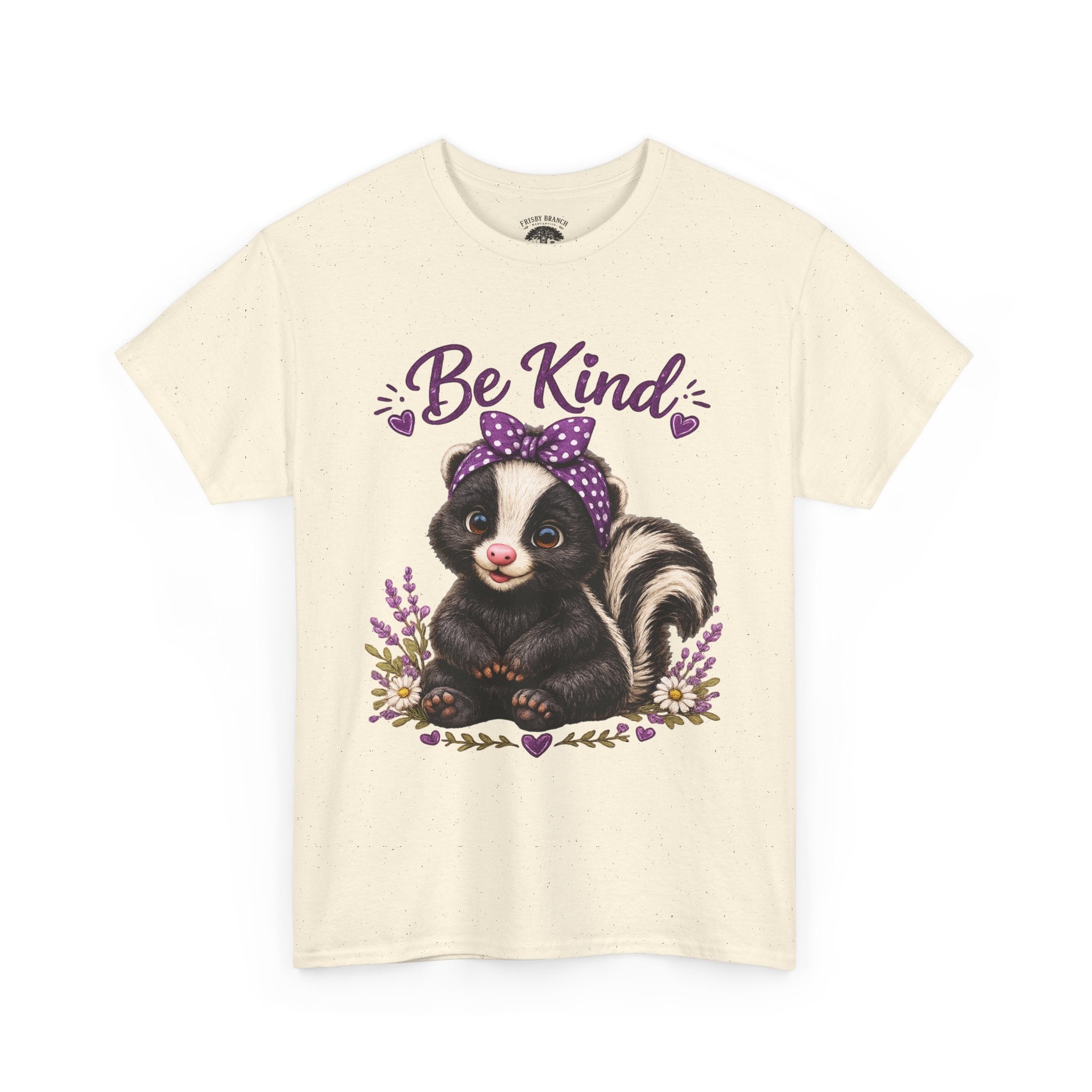 Be Kind Skunk T-Shirt — Cute Floral Graphic Tee