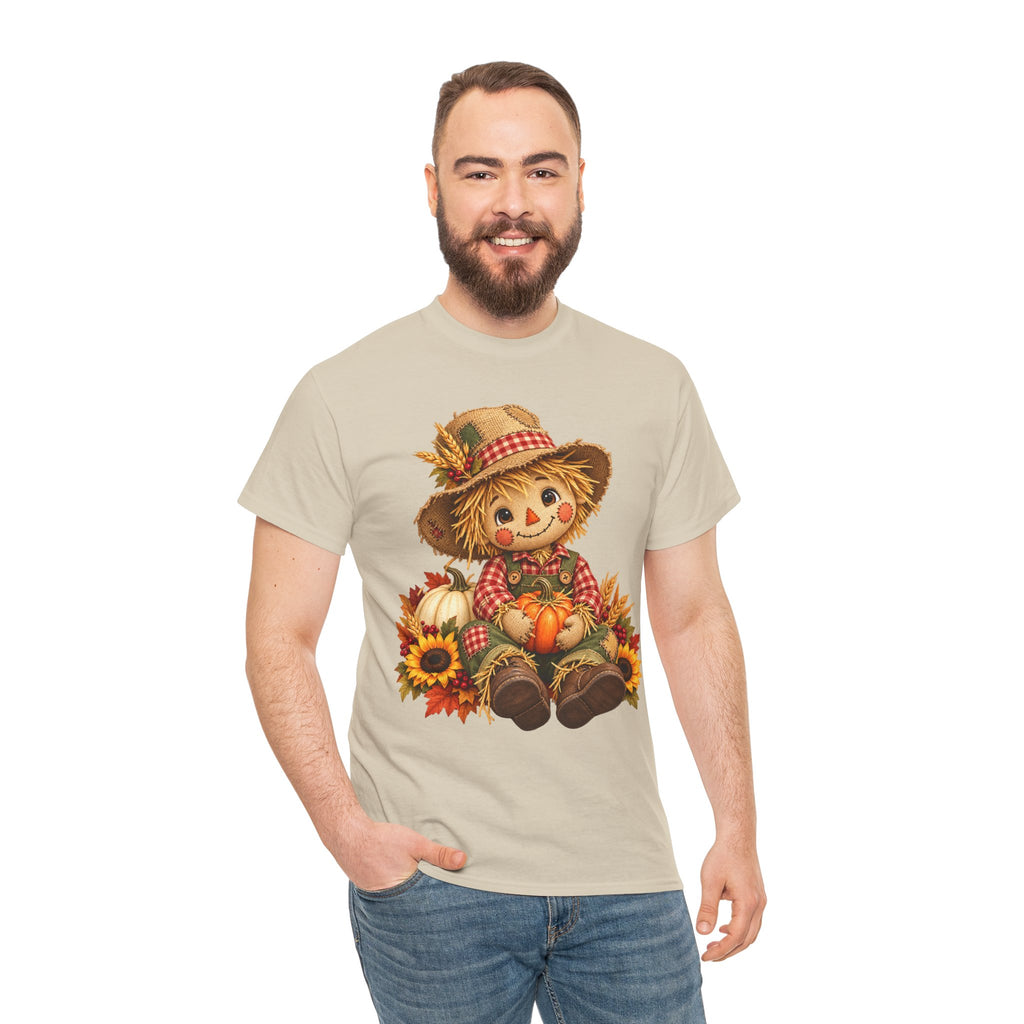 Autumn Scarecrow Tee — Cute Fall Harvest Pumpkin Shirt