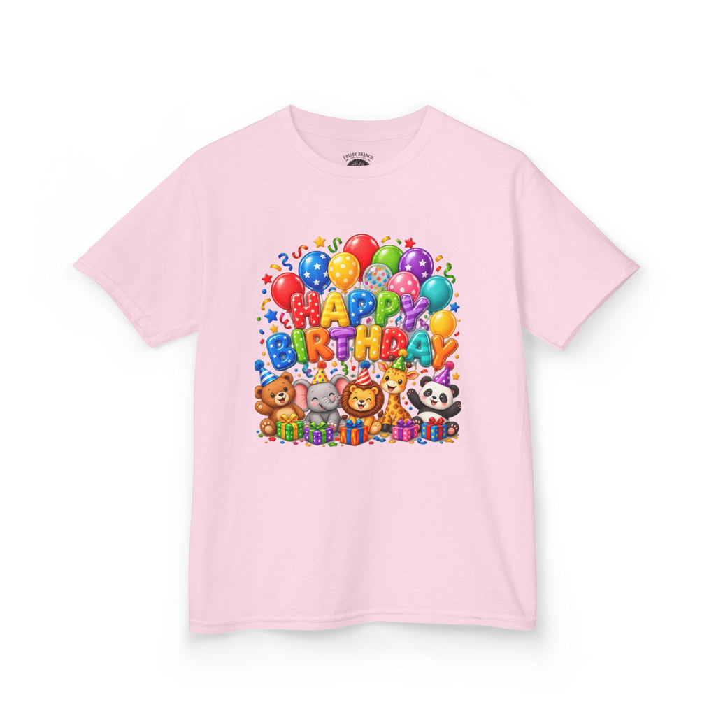 Kids 'Happy Birthday' Tee — Colorful Balloons & Cute Animals Birthday Shirt