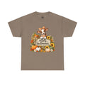 Halloween Cow T‑Shirt — Cute Cow with Pumpkins & "Happy Halloween" Fall Tee