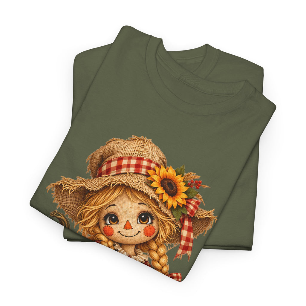 Autumn Scarecrow Tee — Cute Fall Pumpkin & Sunflower Graphic