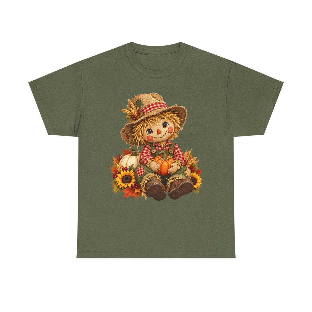 Autumn Scarecrow Tee — Cute Fall Harvest Pumpkin Shirt