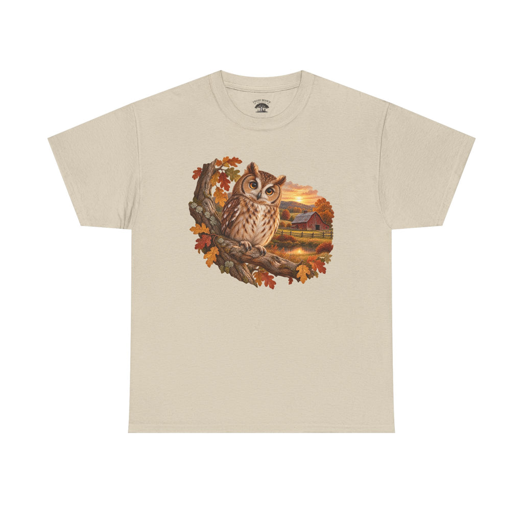 Owl Autumn Tee — Vintage Fall Owl Graphic T-Shirt