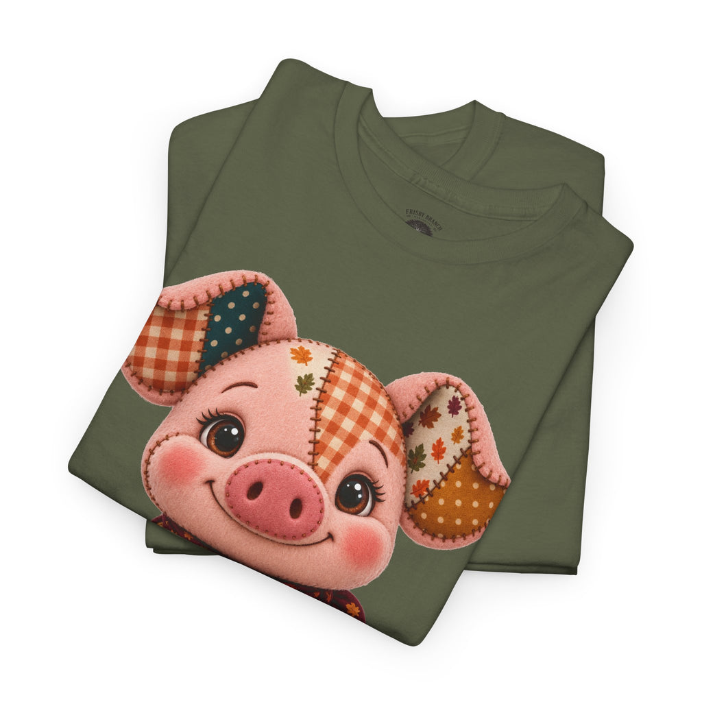 Patchwork Fall Pig T-Shirt
