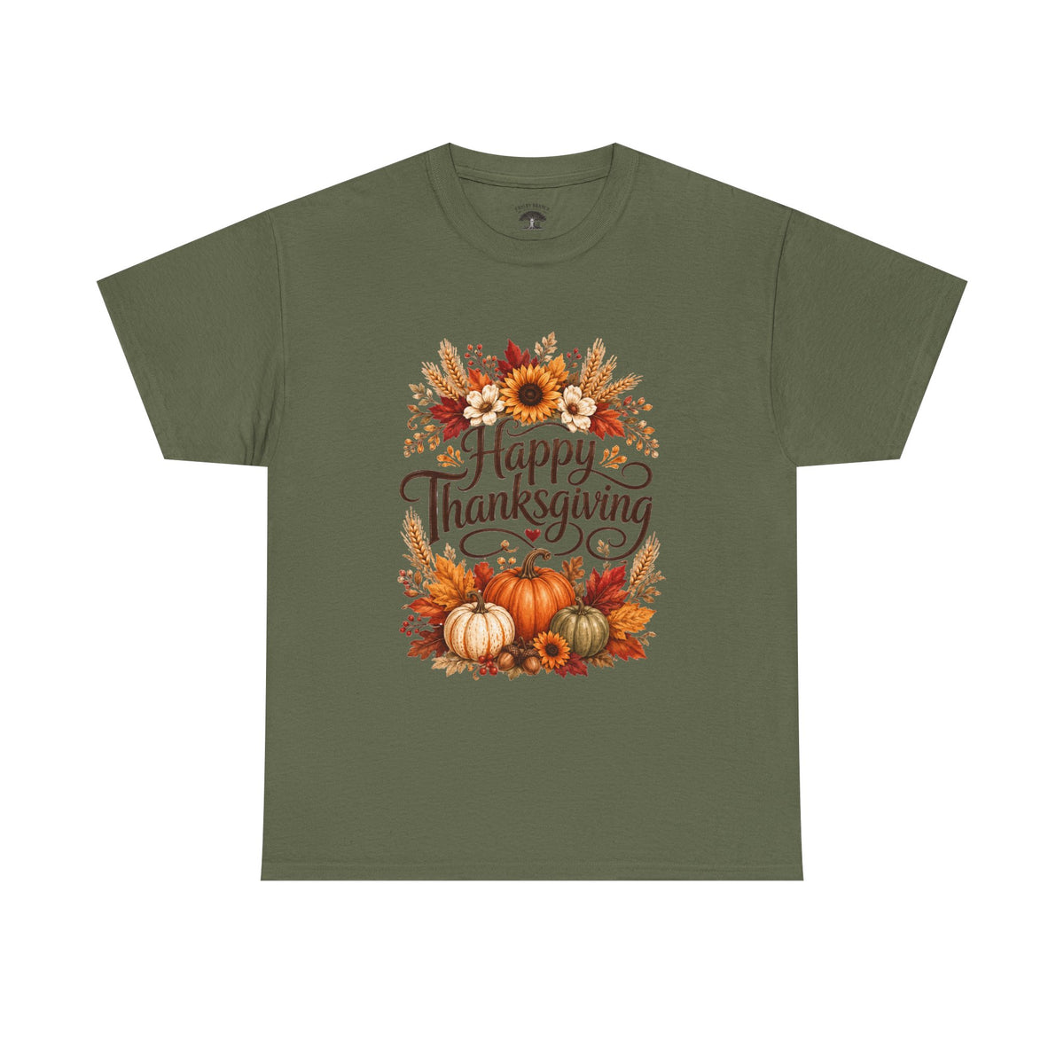 Happy Thanksgiving Tee — Pumpkin & Sunflower Fall Holiday Shirt