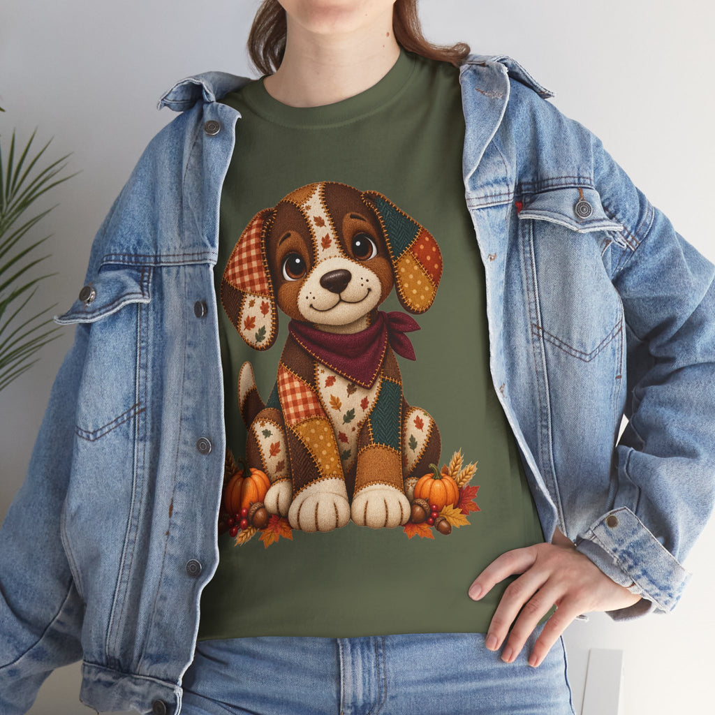 Patchwork Fall Puppy T-Shirt