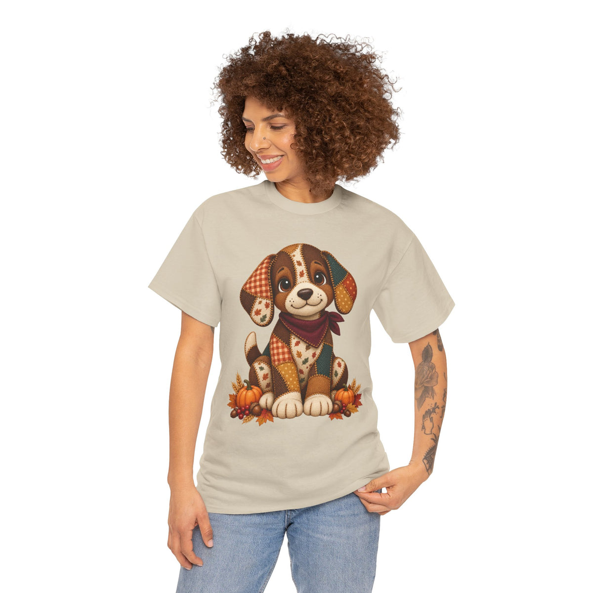 Patchwork Fall Puppy T-Shirt