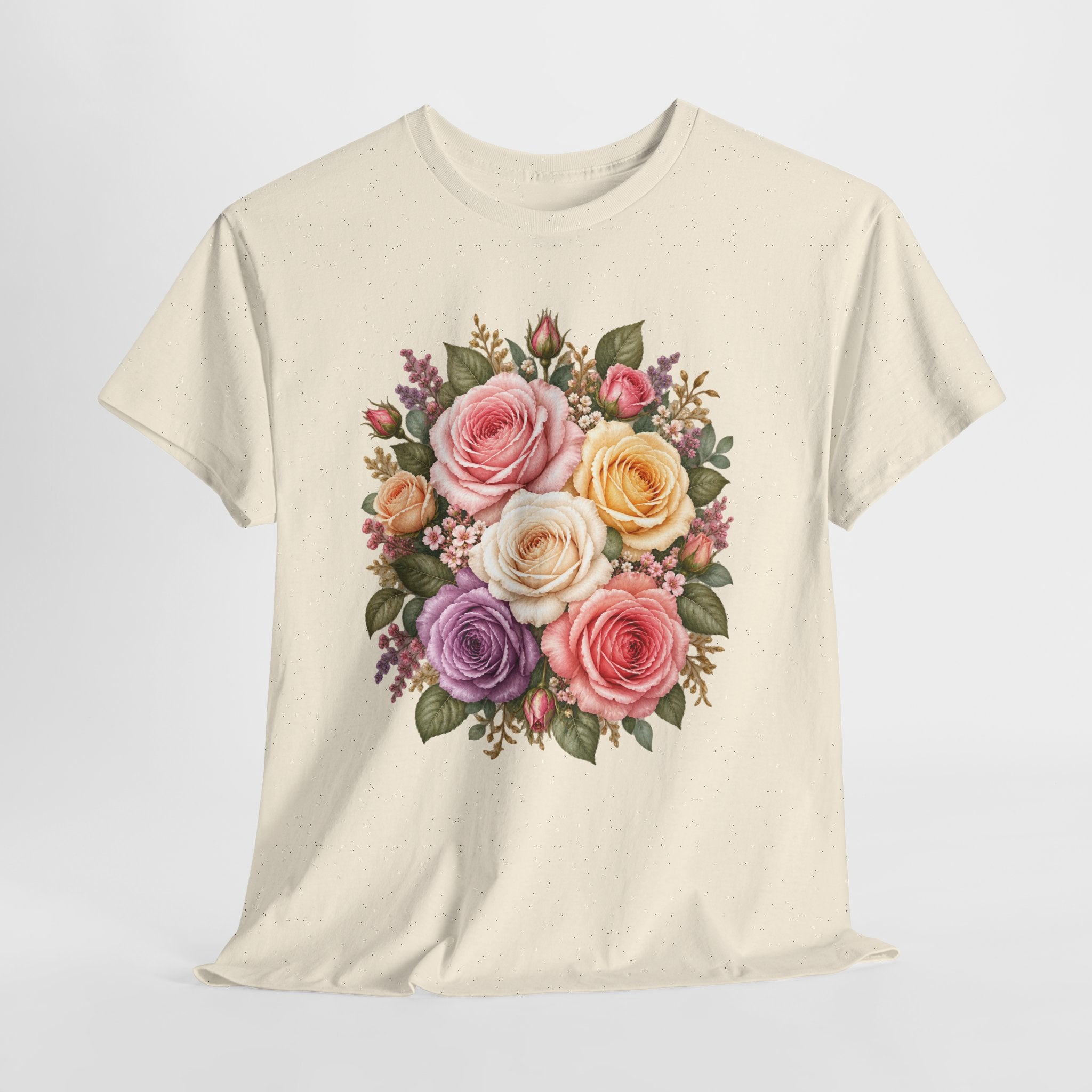 Floral Rose Bouquet T‑Shirt — Vintage Pastel Garden Tee