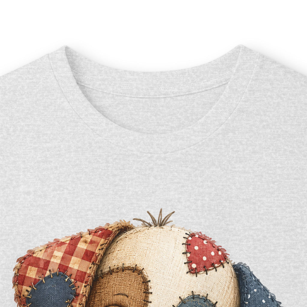 Cute Patchwork Puppy Long Sleeve Tee — Adorable Valentine Dog Graphic Shirt