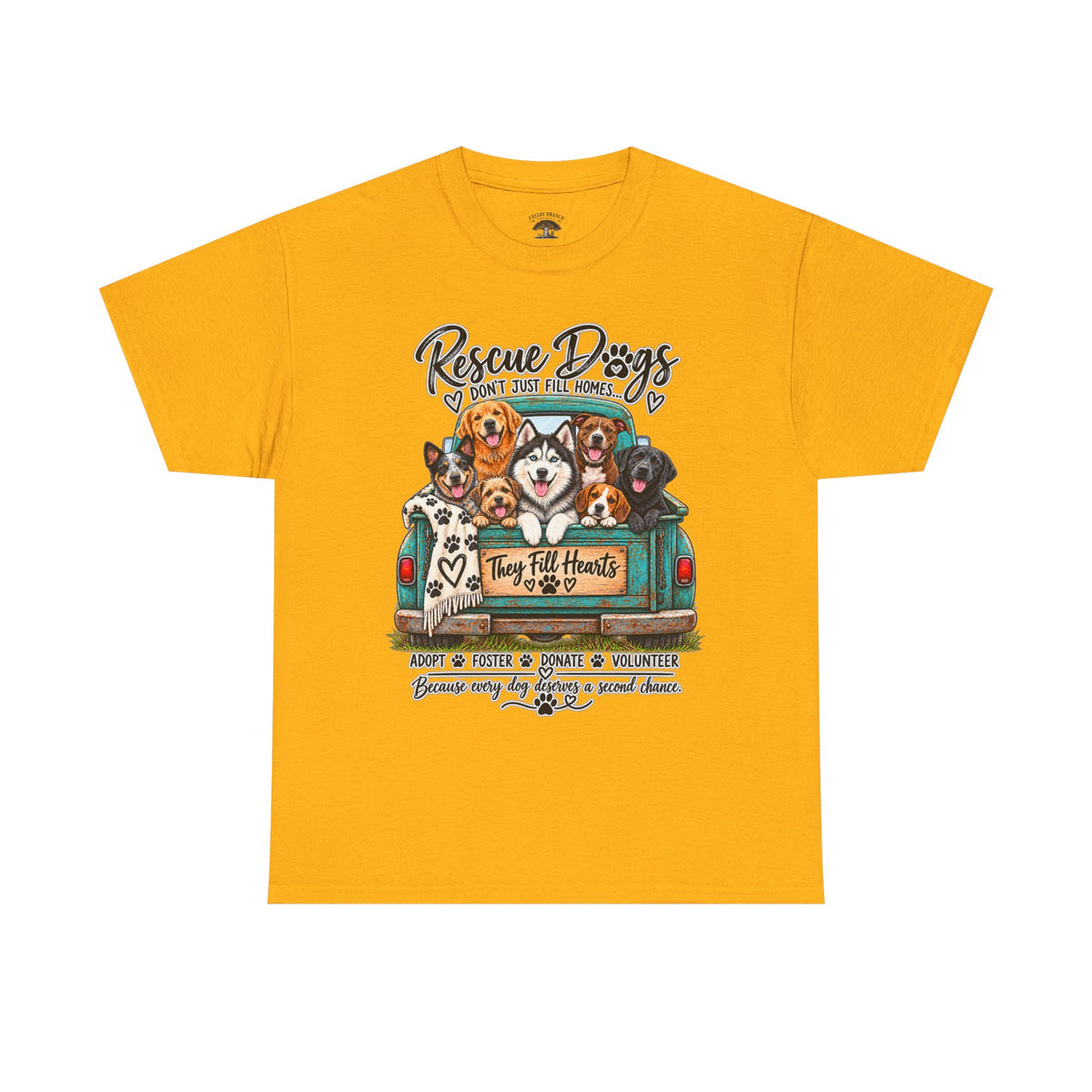 Rescue Dogs Truck T-Shirt — 'They Fill Hearts' Shelter Rescue Tee