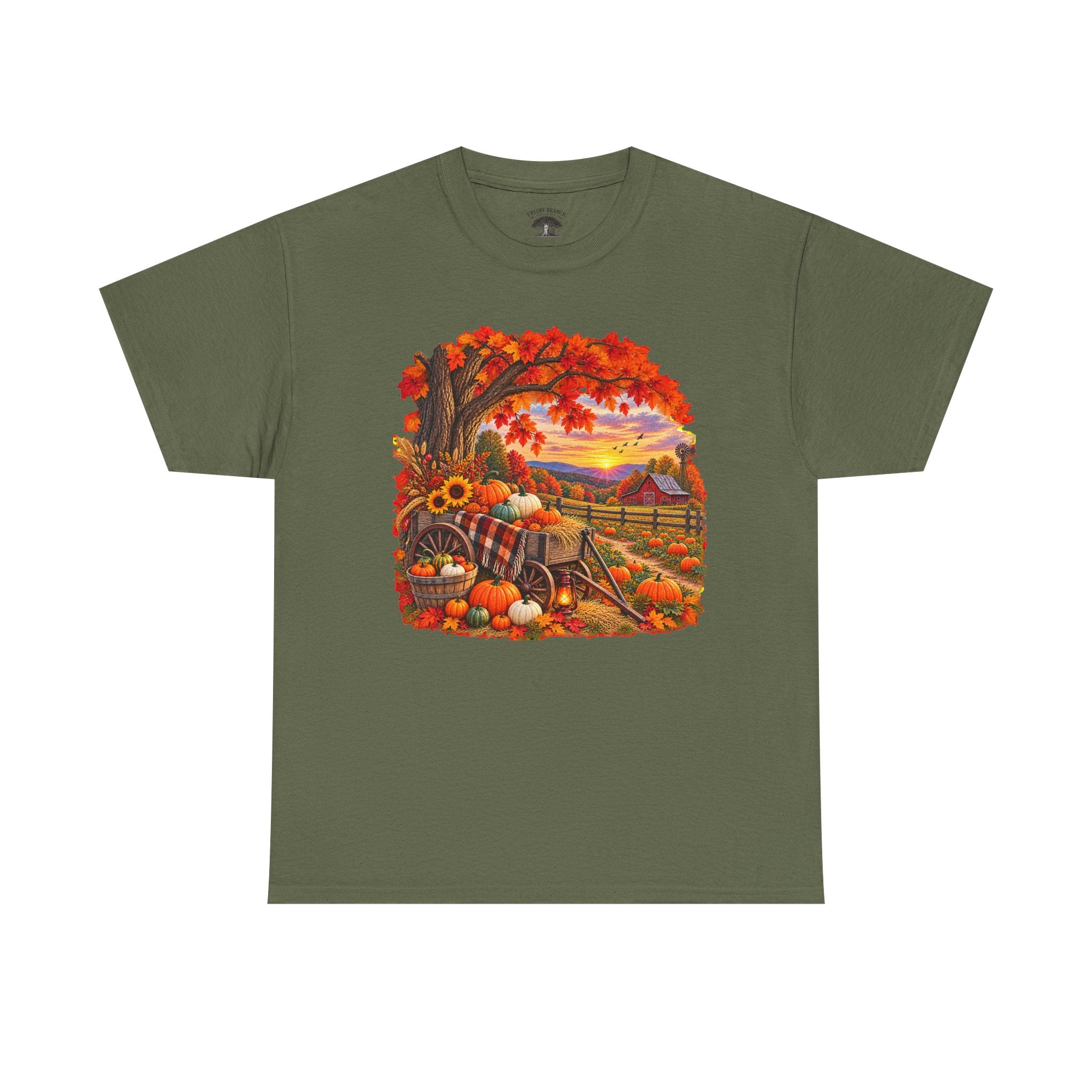 Autumn Harvest T‑Shirt — Fall Pumpkin Patch Sunset Tee