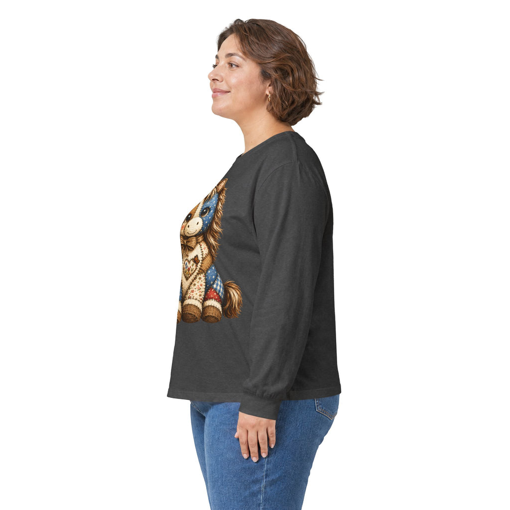 Patriotic Patchwork Pony Long Sleeve Tee