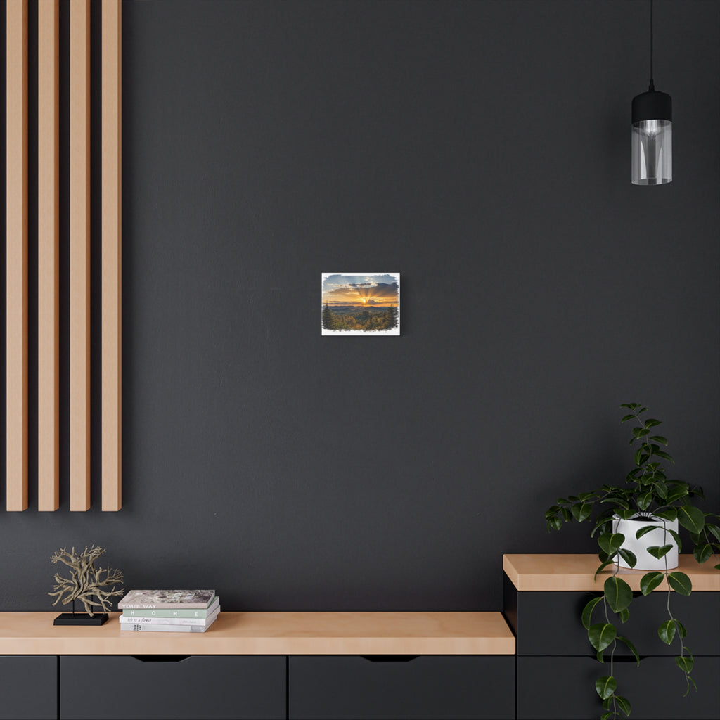 Sunrise Over Mountains Matte Canvas Wall Art — Stretched 1.25"