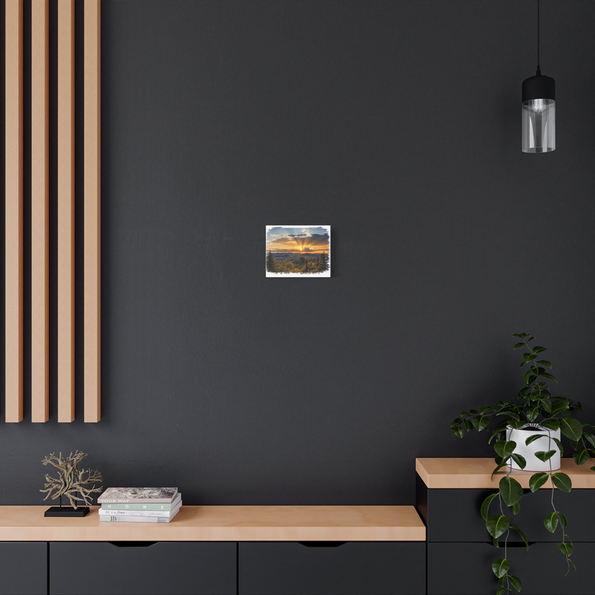 Sunrise Over Mountains Matte Canvas Wall Art — Stretched 1.25"