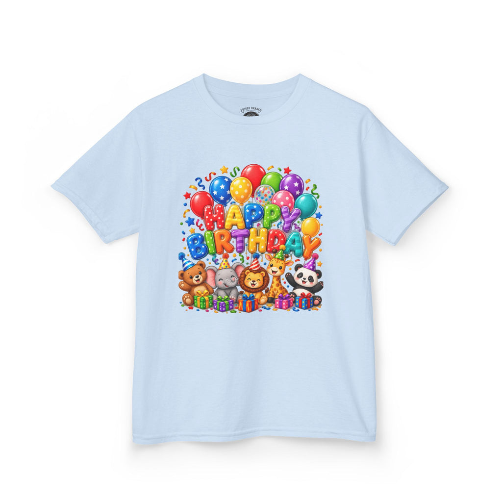 Kids 'Happy Birthday' Tee — Colorful Balloons & Cute Animals Birthday Shirt
