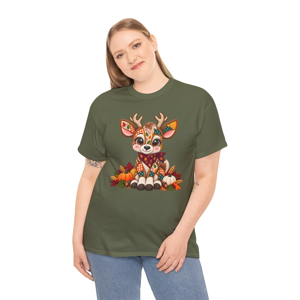 Patchwork Fall Deer T-Shirt