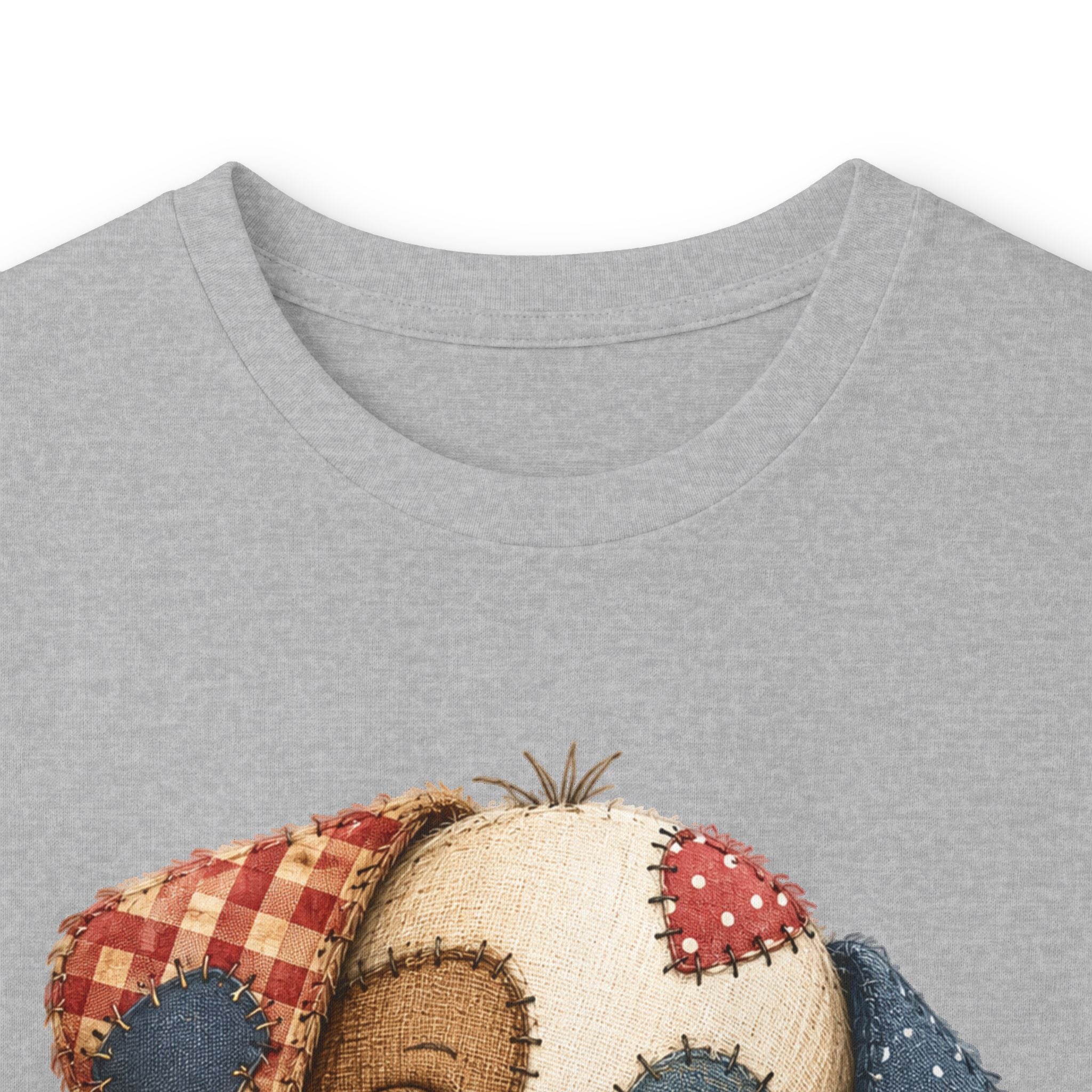 Cute Patchwork Puppy Long Sleeve Tee — Adorable Valentine Dog Graphic Shirt