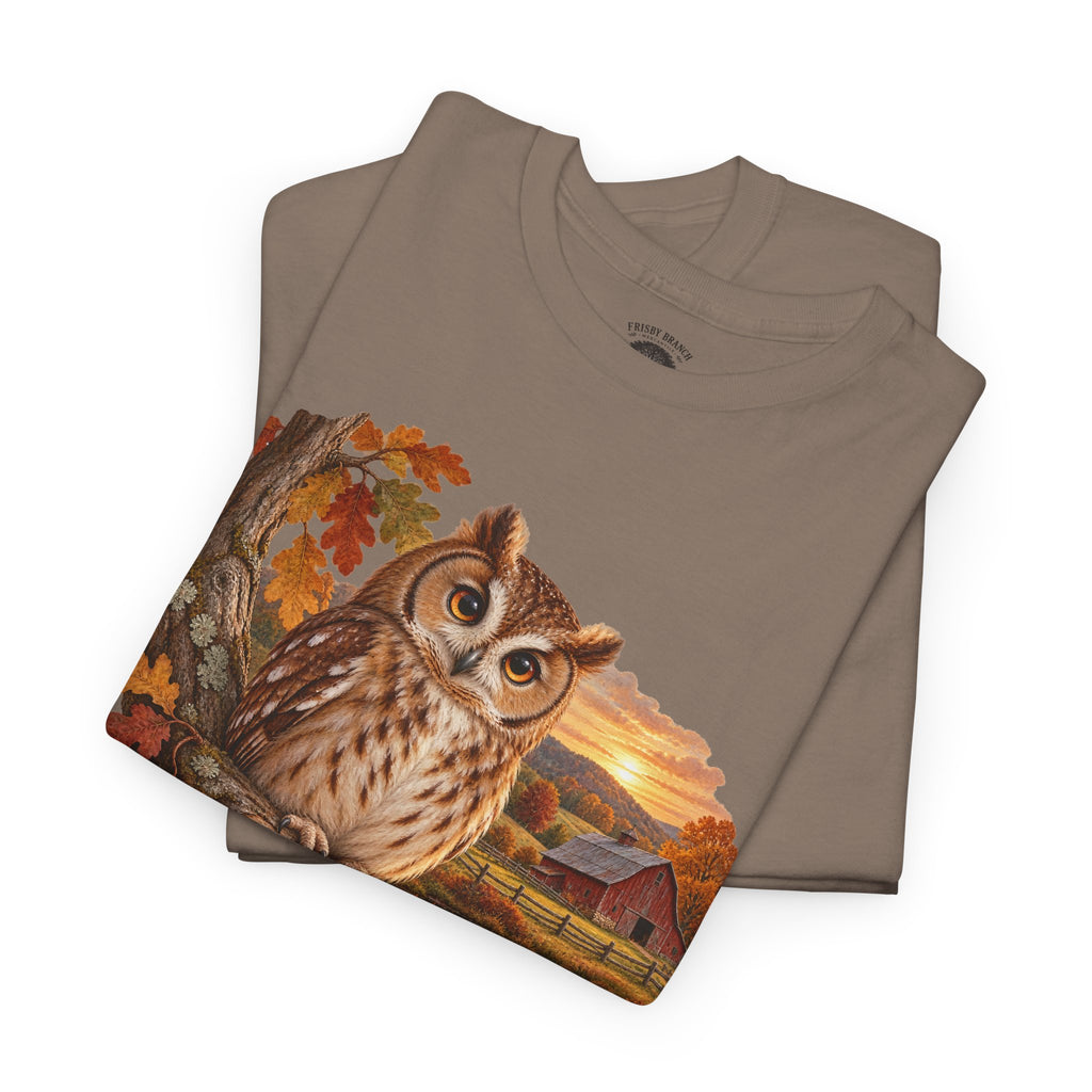 Owl Autumn Tee — Vintage Fall Owl Graphic T-Shirt