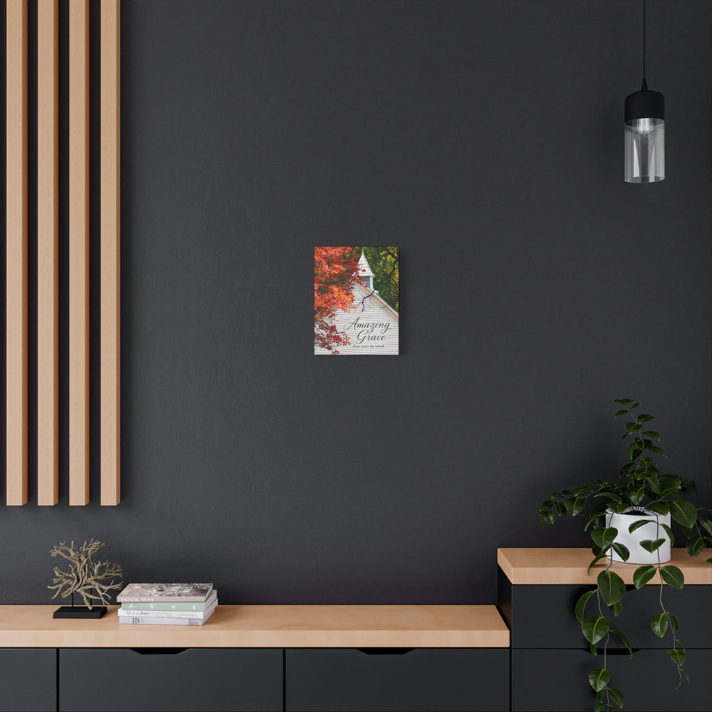 Amazing Grace Canvas Wall Art — Autumn Church Print, 'How Sweet the Sound'