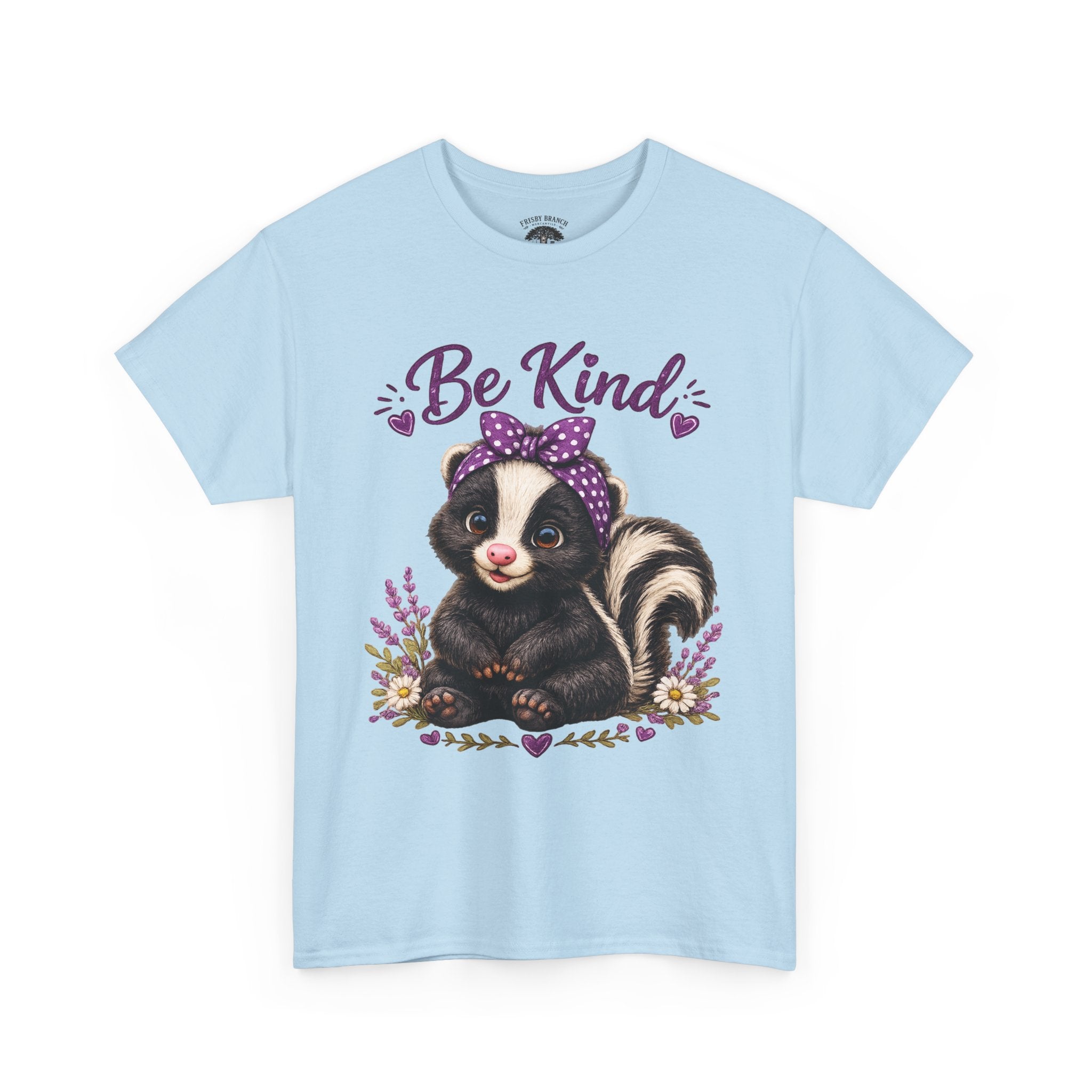Be Kind Skunk T-Shirt — Cute Floral Graphic Tee