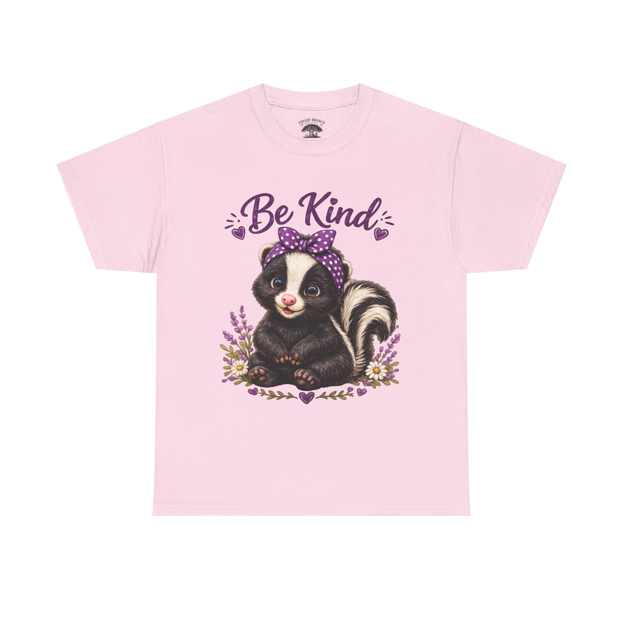 Be Kind Skunk T-Shirt — Cute Floral Graphic Tee