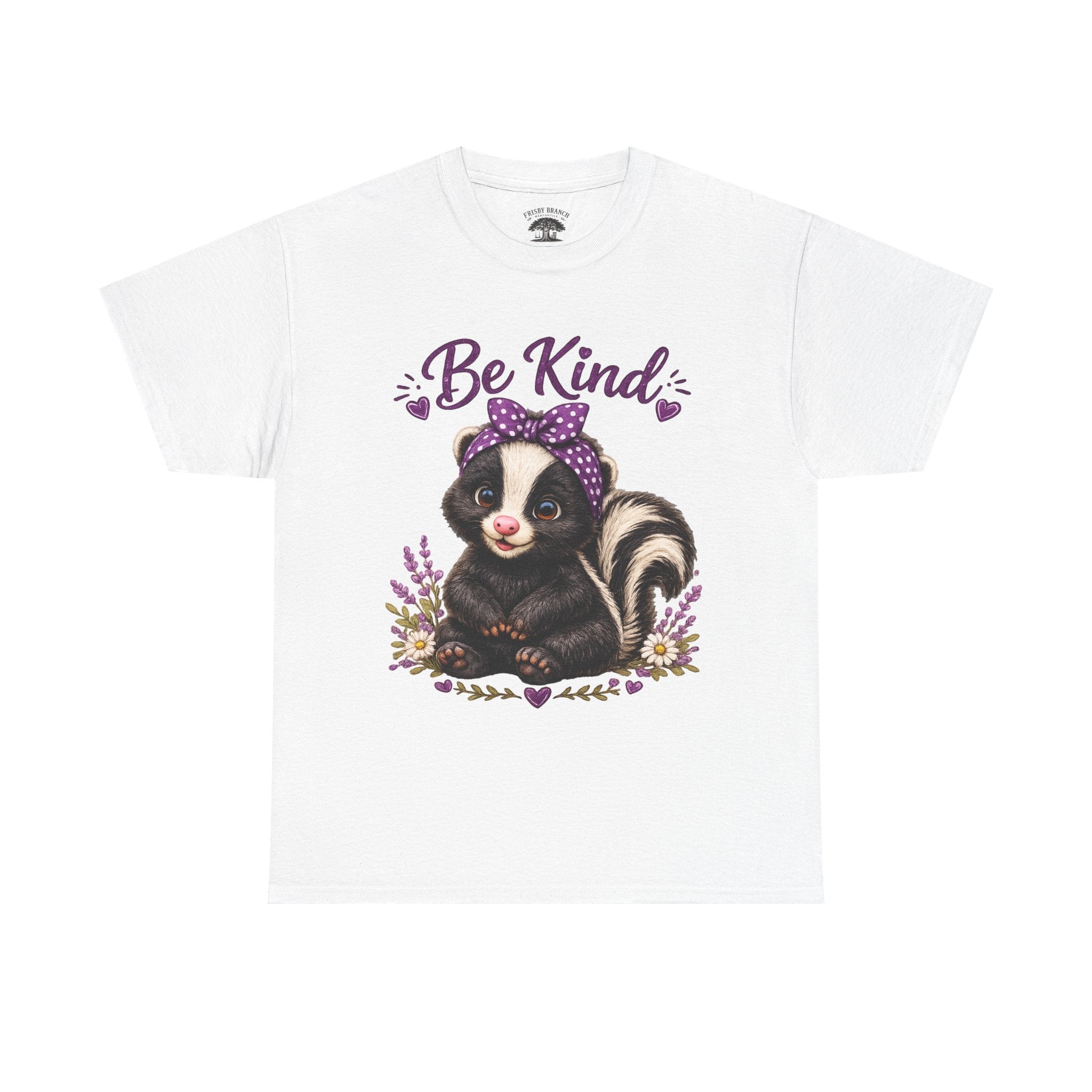 Be Kind Skunk T-Shirt — Cute Floral Graphic Tee