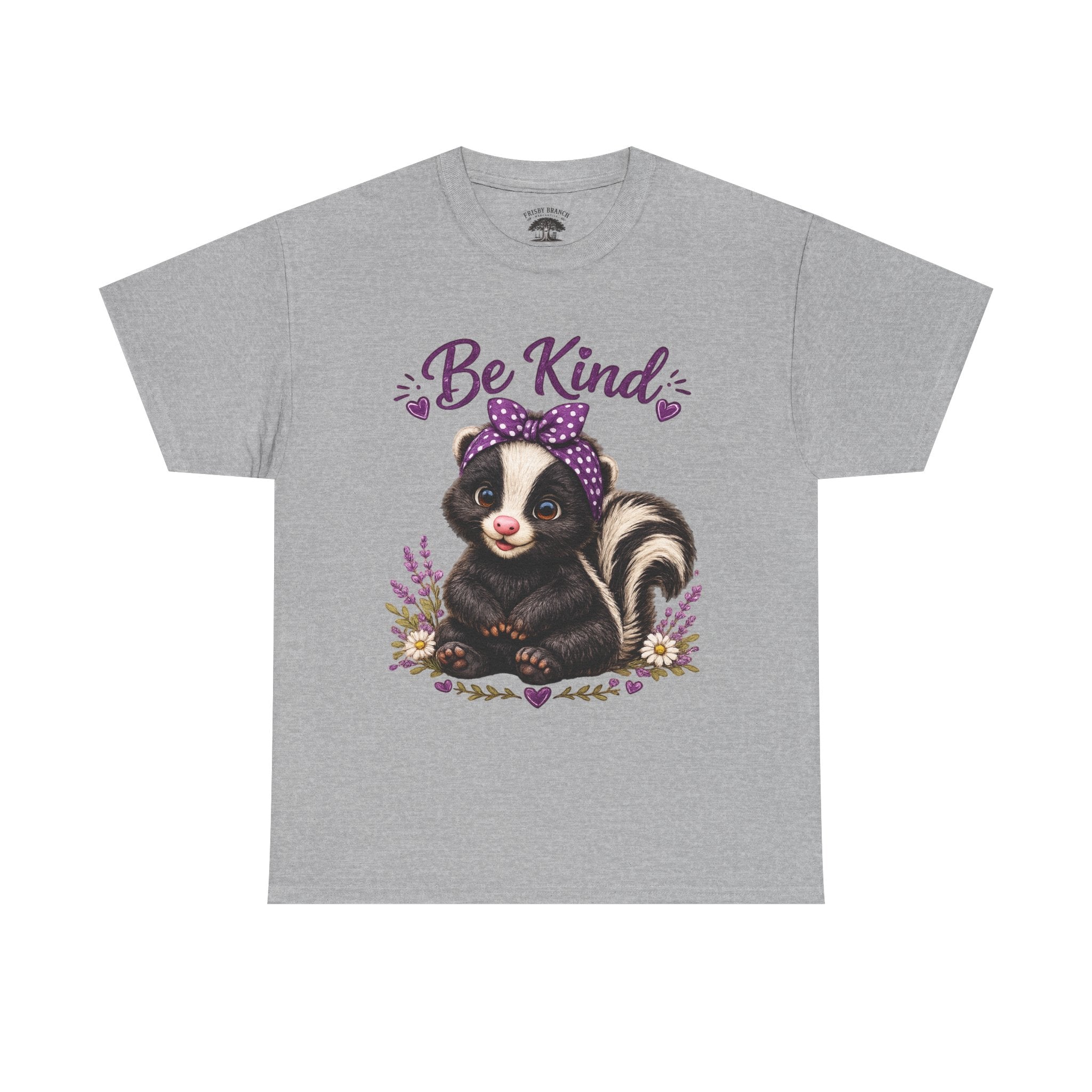 Be Kind Skunk T-Shirt — Cute Floral Graphic Tee