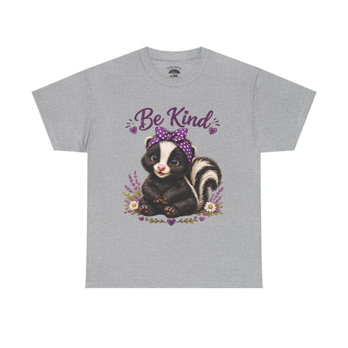 Be Kind Skunk T-Shirt — Cute Floral Graphic Tee