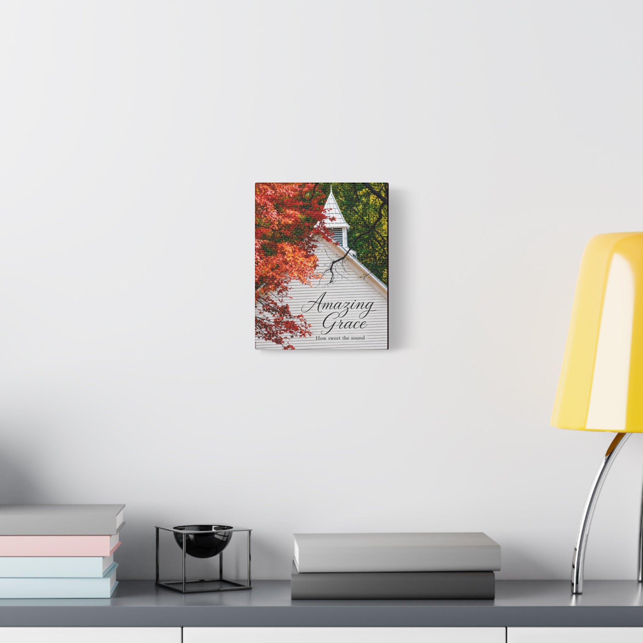 Amazing Grace Canvas Wall Art — Autumn Church Print, 'How Sweet the Sound'