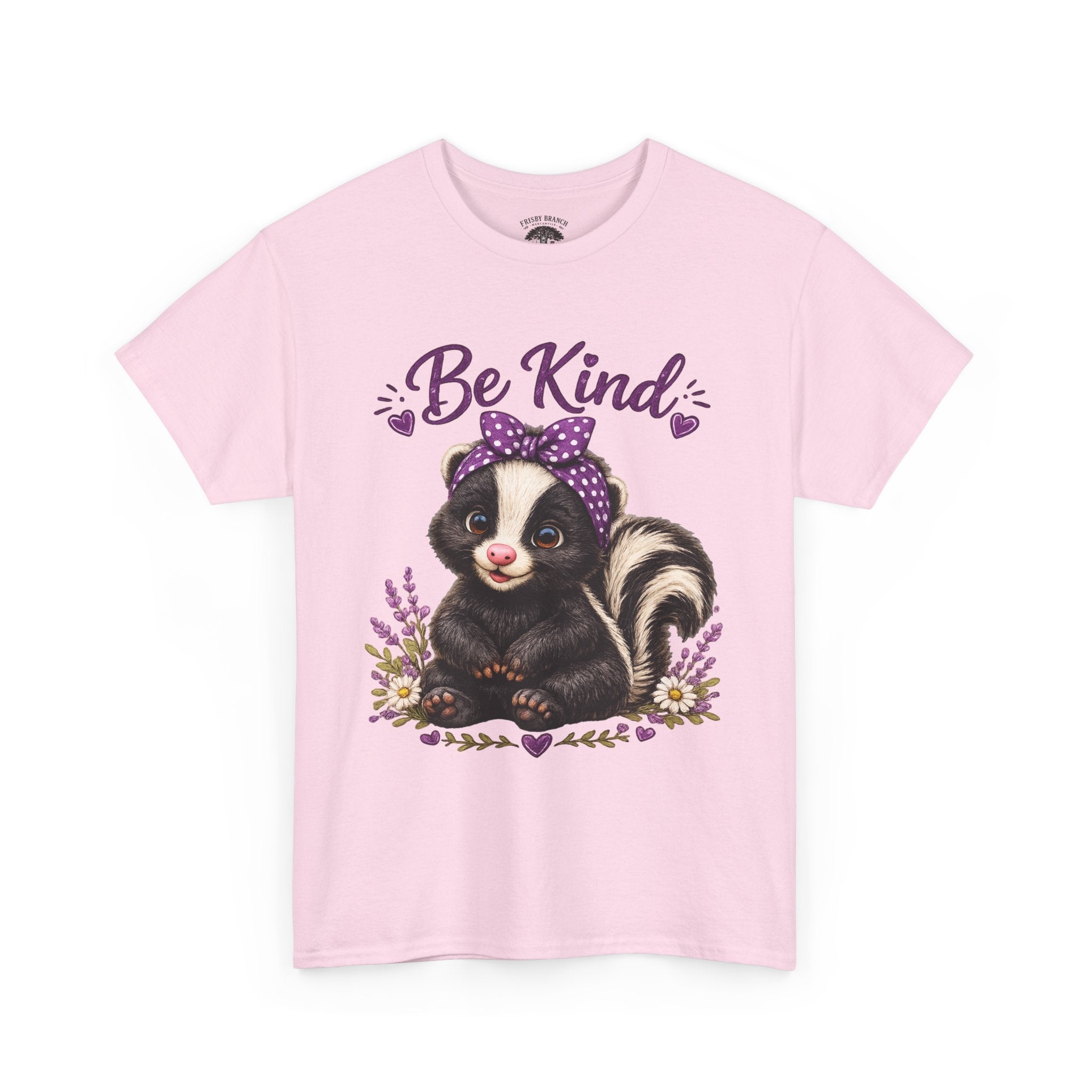 Be Kind Skunk T-Shirt — Cute Floral Graphic Tee