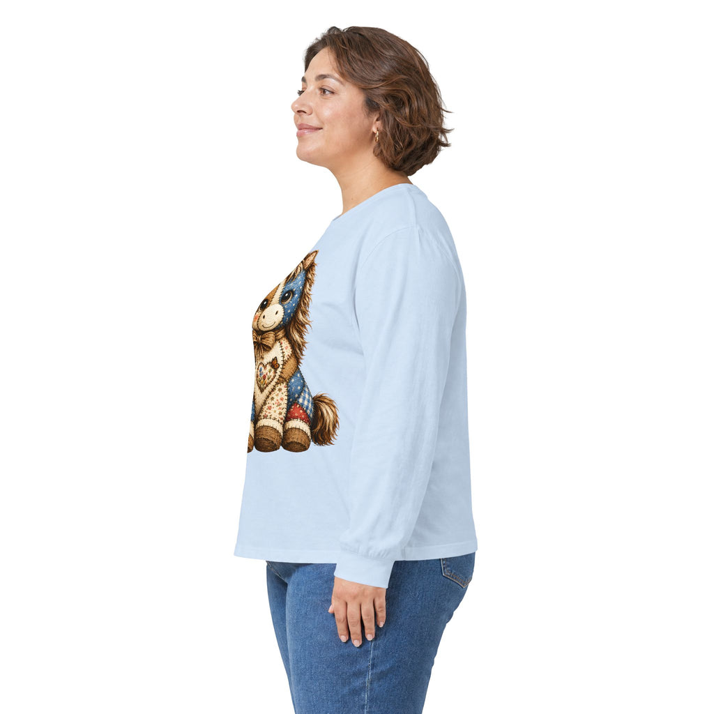 Patriotic Patchwork Pony Long Sleeve Tee