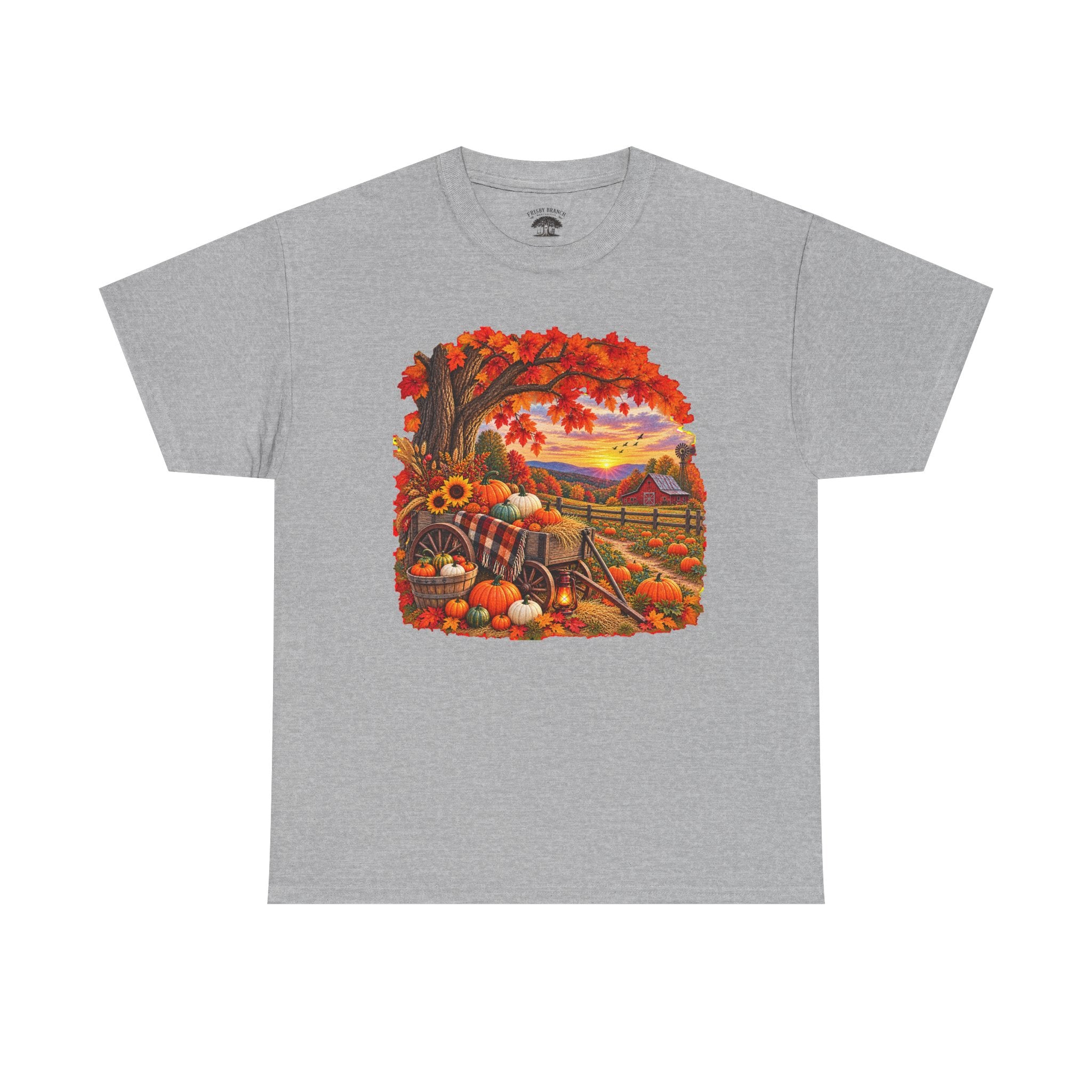 Autumn Harvest T‑Shirt — Fall Pumpkin Patch Sunset Tee