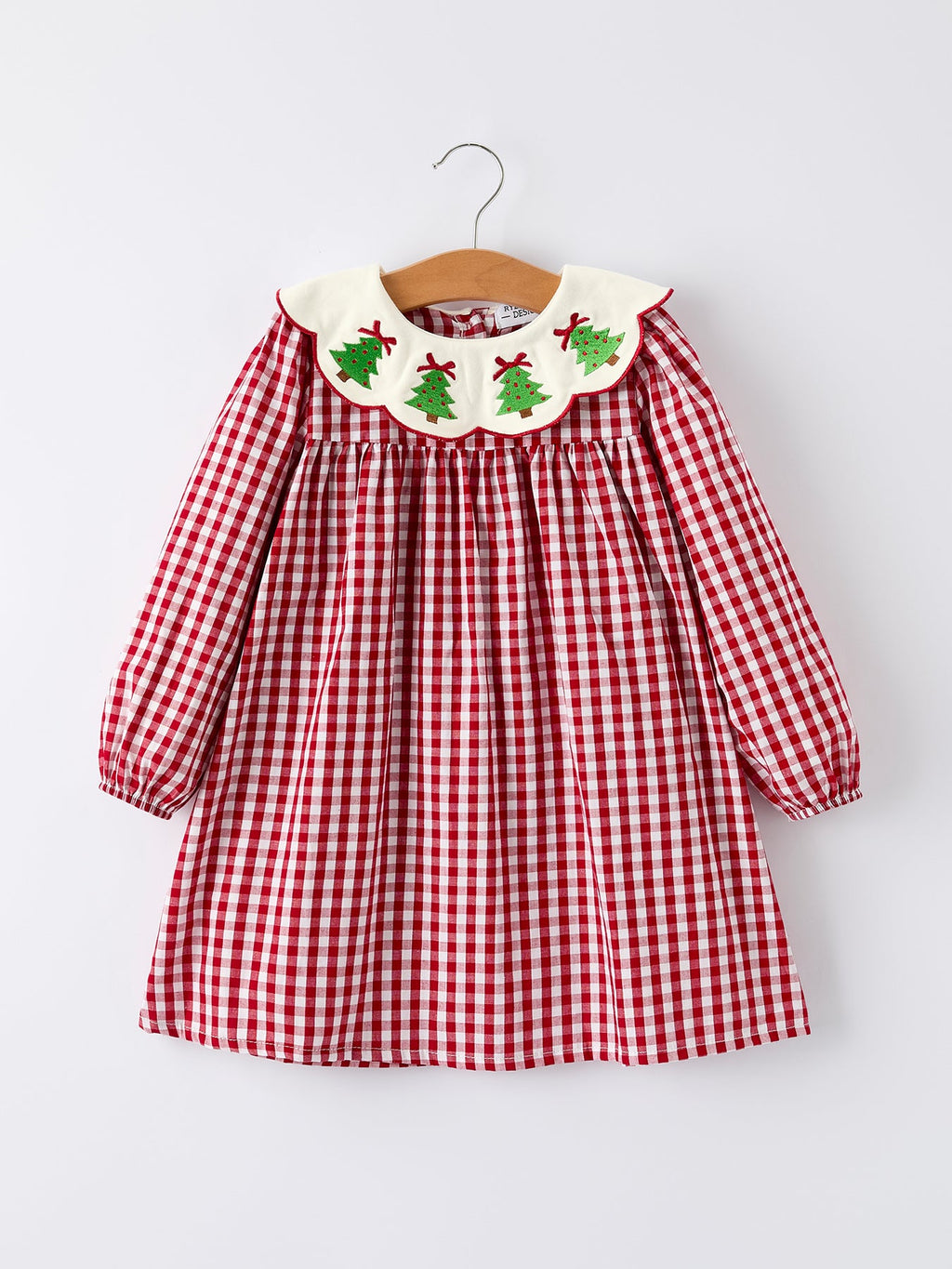 Girls Christmas Tree Plaid Dress