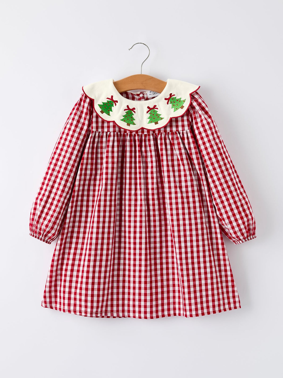 Girls Christmas Tree Plaid Dress