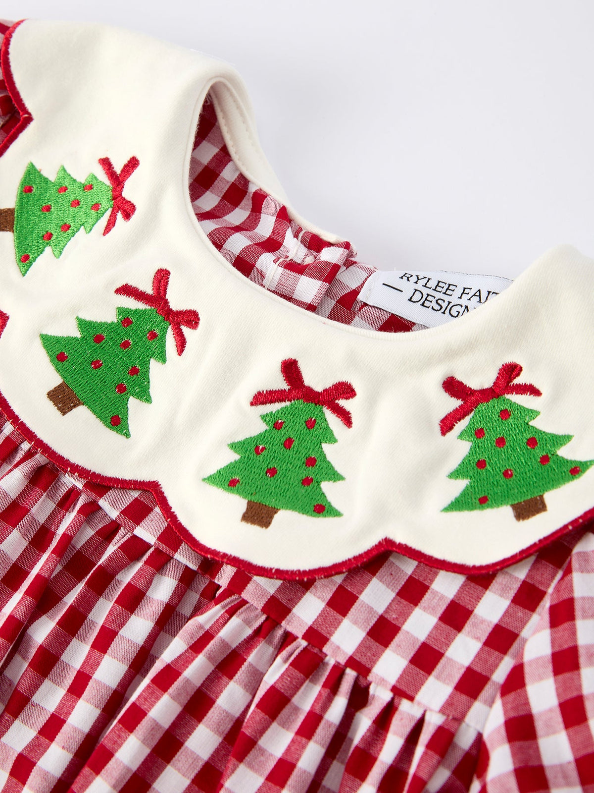 Girls Christmas Tree Plaid Dress