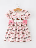 Western Horse Smocked Girls Dress