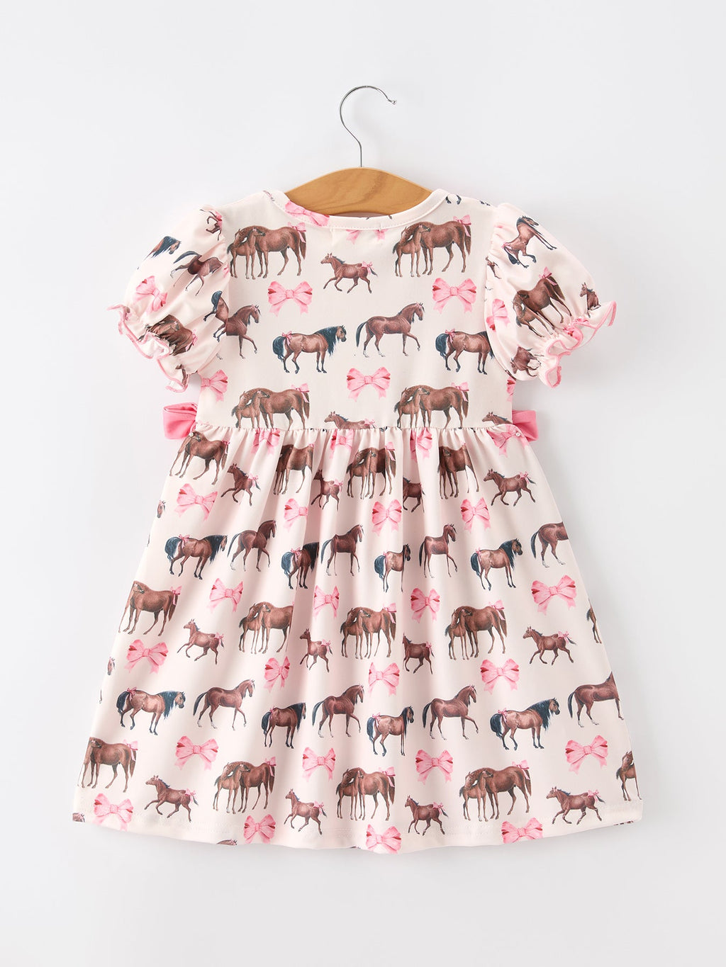 Western Horse Smocked Girls Dress