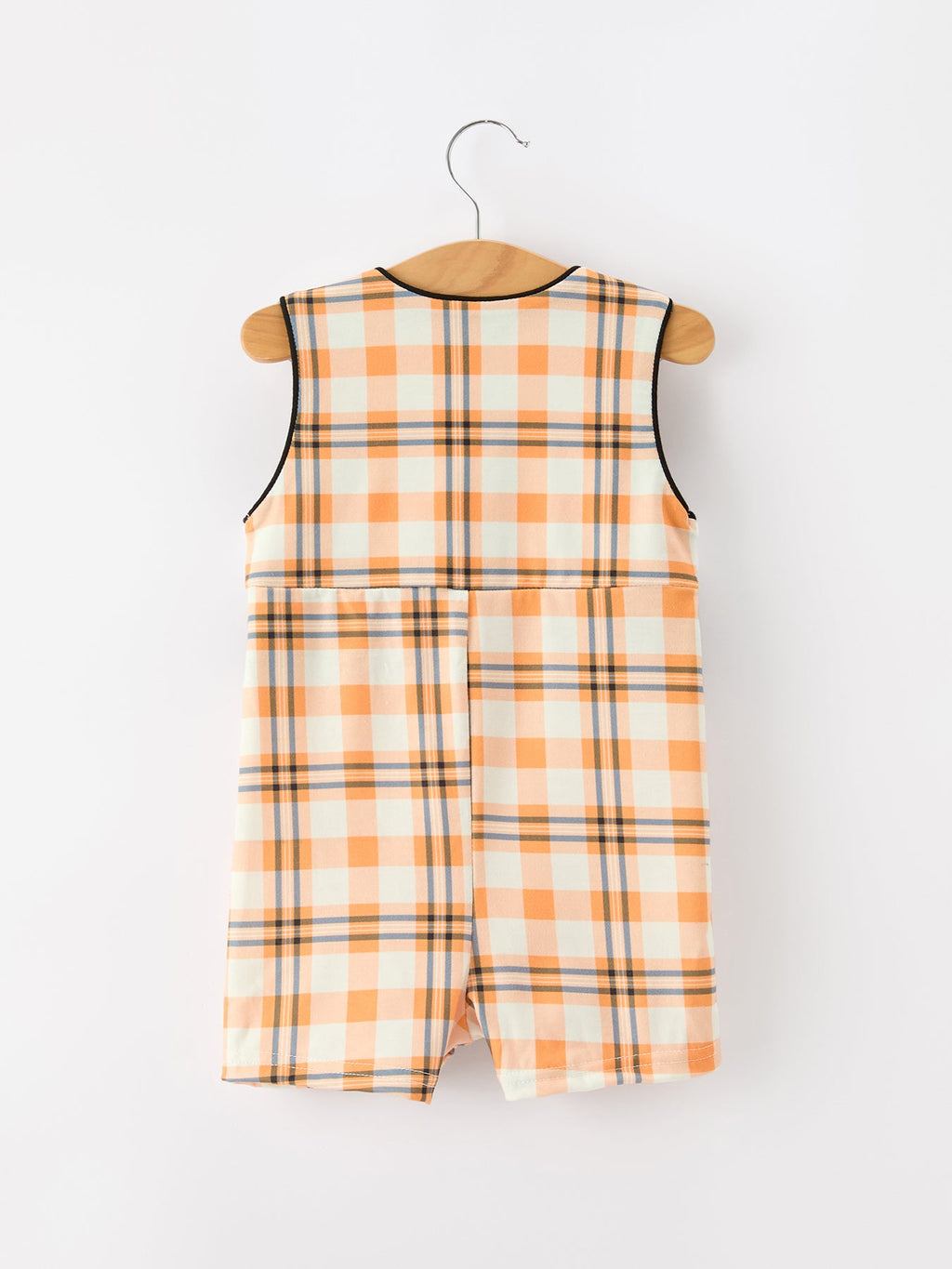 Boys Halloween Plaid Smocked JonJon Romper
