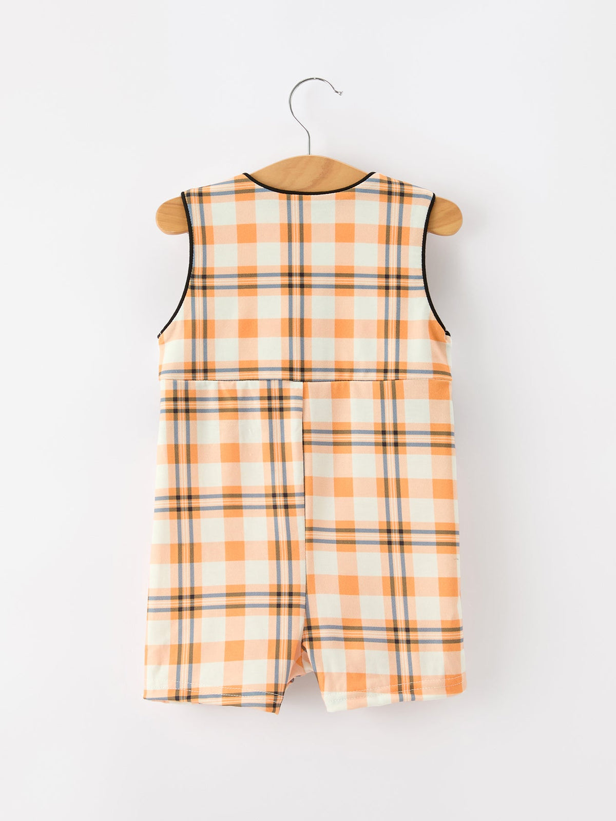 Boys Halloween Plaid Smocked JonJon Romper