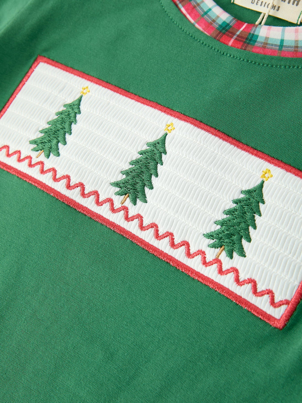Boys Christmas Tree Plaid Outfit Set