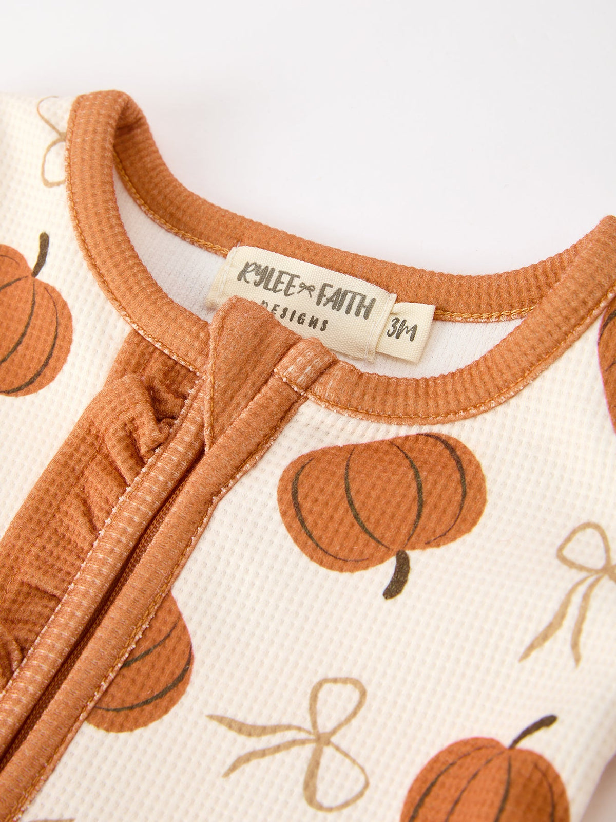 Fall Pumpkin Ruffle Zip Sleeper