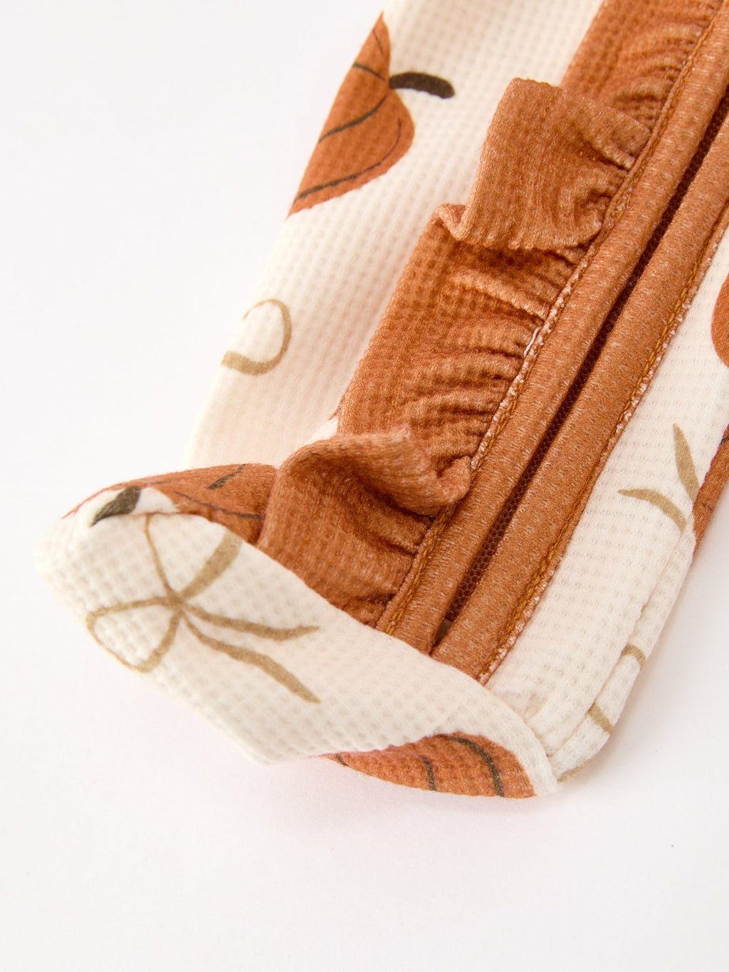 Fall Pumpkin Ruffle Zip Sleeper